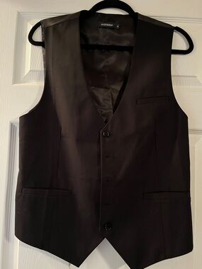 HISDERN Men's Black Formal Vest - Classic Tailored Waistcoat